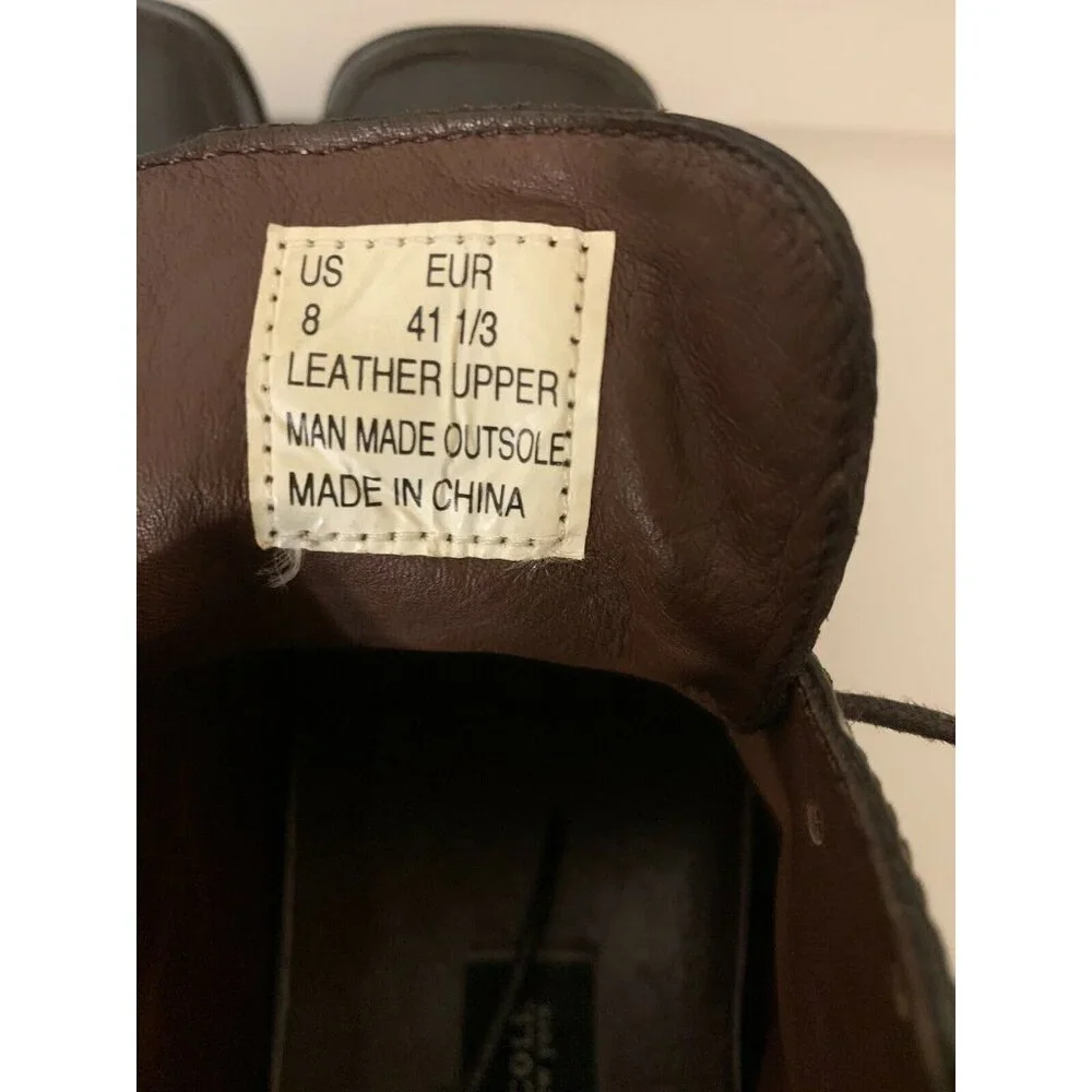 Kenneth Cole New York Men’s Sz 8 Square Toe Ankle Boots‎ Brown Leather Shoes